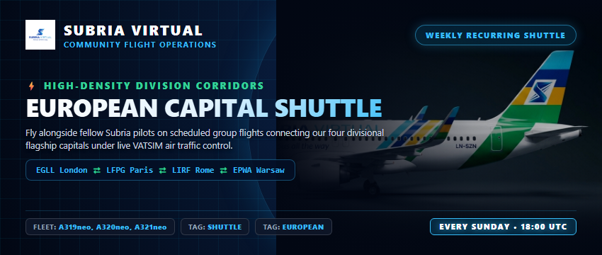 VATSIM Weekly Shuttle Banner
